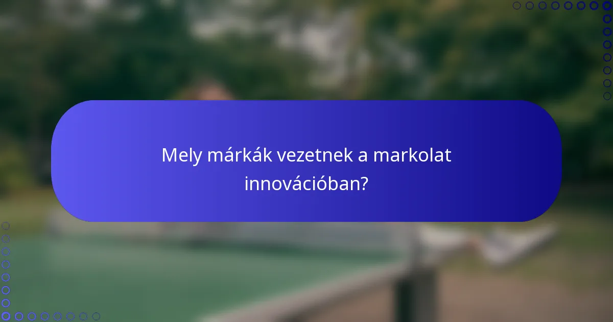 Mely márkák vezetnek a markolat innovációban?